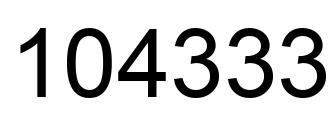Number 104333 black image