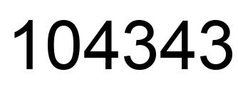 Number 104343 black image