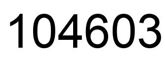 Number 104603 black image