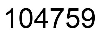 Number 104759 black image