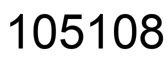 Number 105108 black image