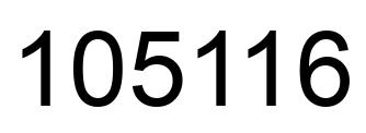 Number 105116 black image