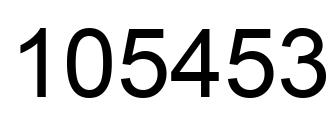 Number 105453 black image