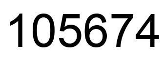 Number 105674 black image