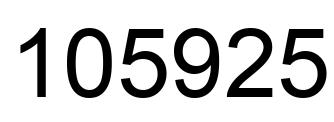 Number 105925 black image