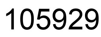 Number 105929 black image