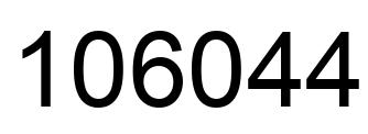 Number 106044 black image