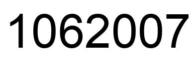 Number 1062007 black image