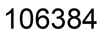 Number 106384 black image