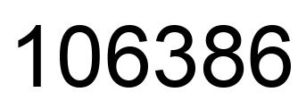 Number 106386 black image