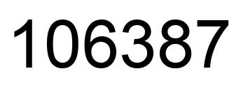 Number 106387 black image