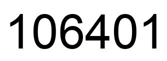 Number 106401 black image