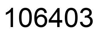 Number 106403 black image