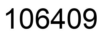 Number 106409 black image