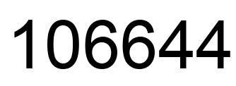 Number 106644 black image