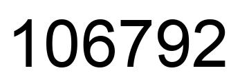 Number 106792 black image