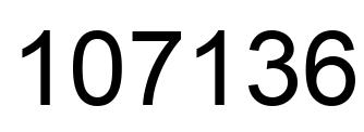 Number 107136 black image