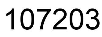 Number 107203 black image