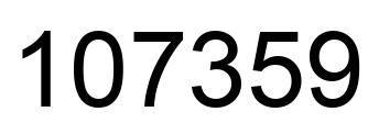 Number 107359 black image