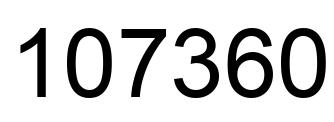 Number 107360 black image