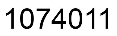 Number 1074011 black image