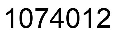 Number 1074012 black image
