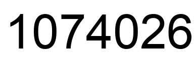 Number 1074026 black image