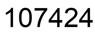 Number 107424 black image