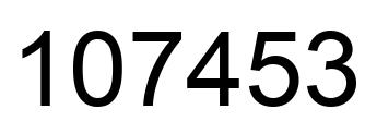 Number 107453 black image