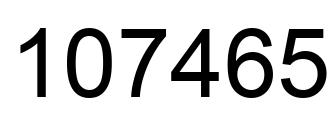 Number 107465 black image