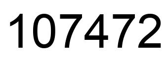 Number 107472 black image