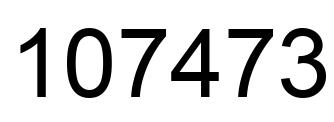 Number 107473 black image