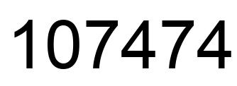 Number 107474 black image
