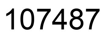Number 107487 black image
