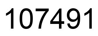 Number 107491 black image