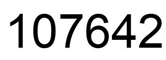 Number 107642 black image