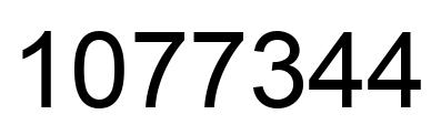 Number 1077344 black image