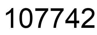 Number 107742 black image
