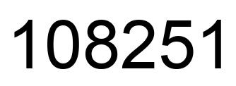 Number 108251 black image