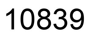 Number 10839 black image