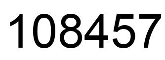 Number 108457 black image
