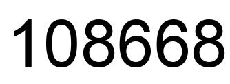 Number 108668 black image