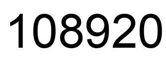 Number 108920 black image