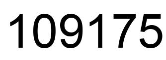 Number 109175 black image