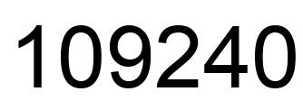 Number 109240 black image
