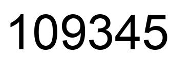 Número 109345 imagen negro