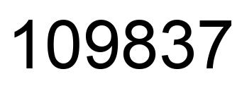 Number 109837 black image