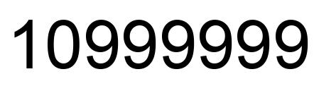 Number 10999999 black image