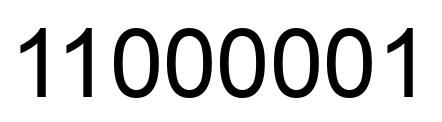Number 11000001 black image