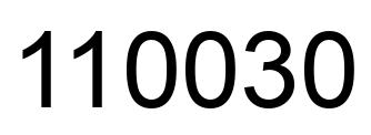 Number 110030 black image